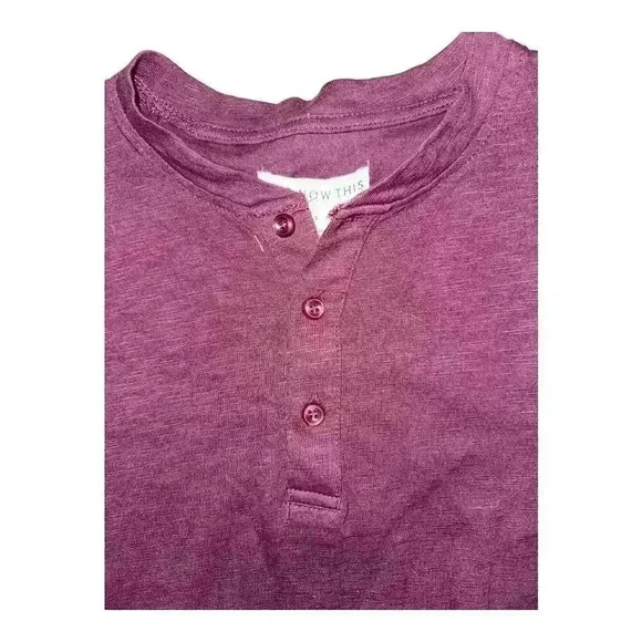 And Now This Mens Burgandy Quarter Button, Small - Picture 3 of 5